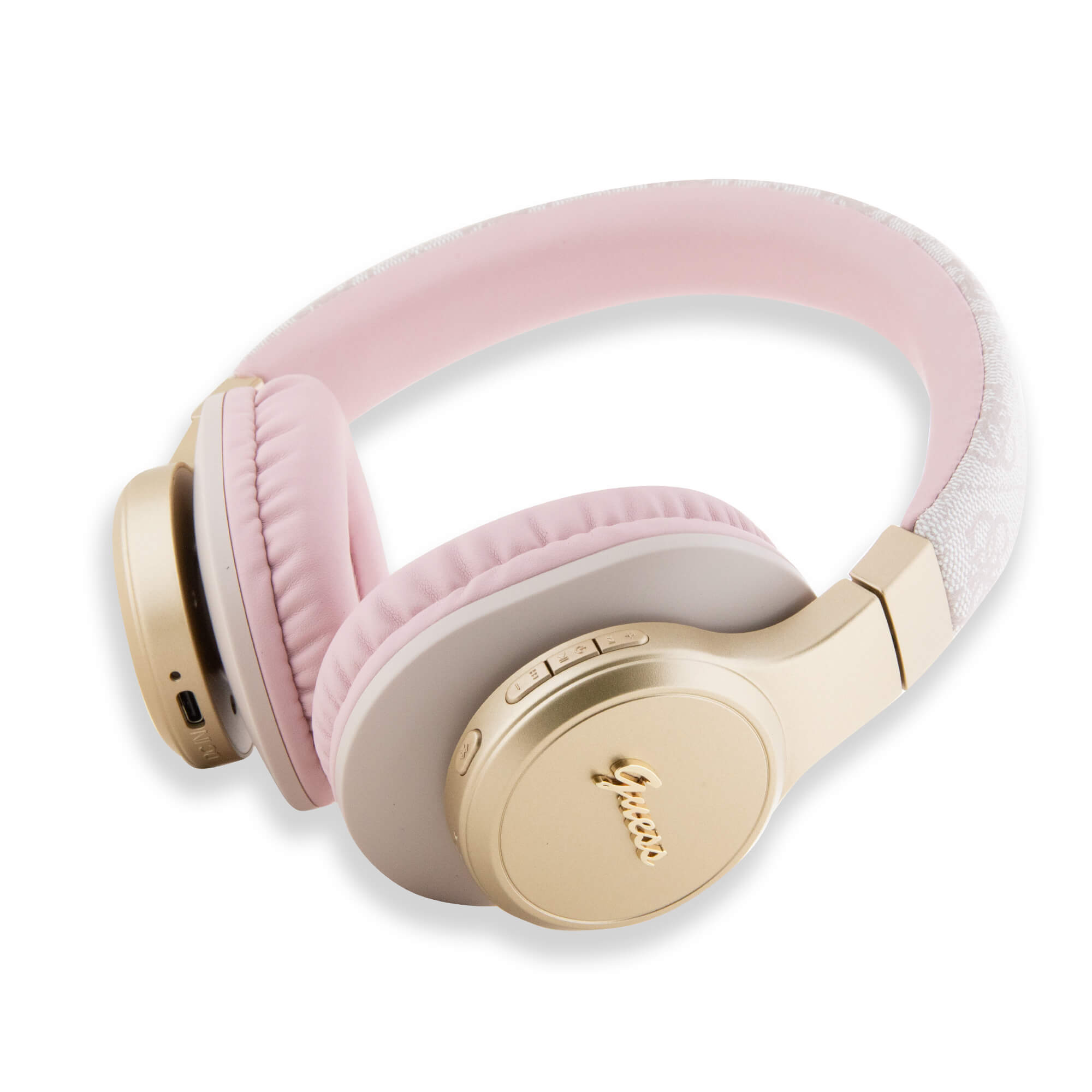 Guess Over-Ear 4G Script - Ασύρματα Bluetooth Ακουστικά - Pink