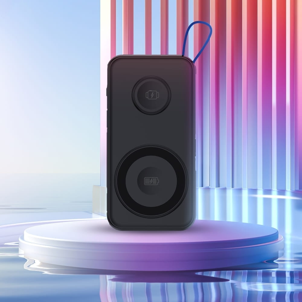 3MK PowerBank PastelUp 10000mAh 22.5W με 1 Θύρα USB / 1 Θύρα Type-C / 1 Ενσωματωμένο Καλώδιο Type-C και 1 Καλώδιο Type-C to Lightning - Black