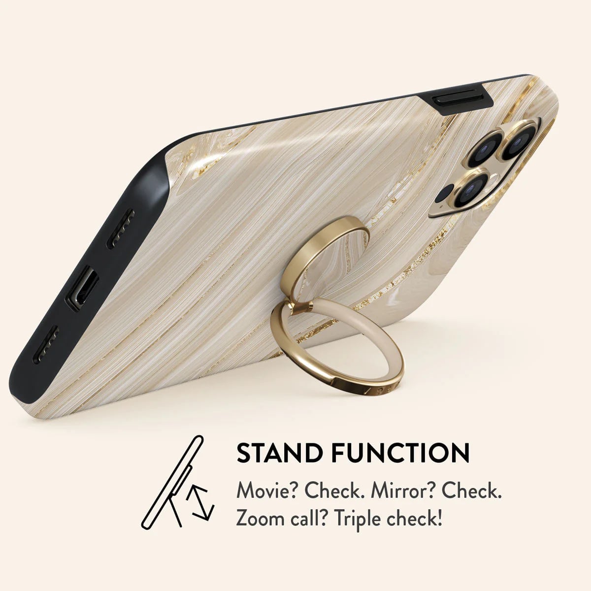 Burga Ring Holder - Δαχτυλίδι Συγκράτησης Κινητού - Βάση Στήριξης - Gold - Full Glam