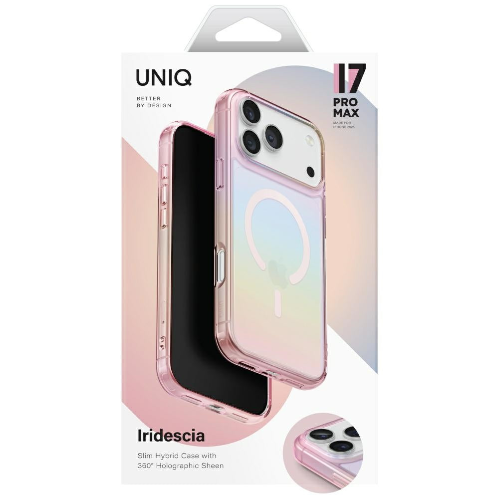 Uniq iPhone 17 Pro Max - Iridescia Magclick - Σκληρή Θήκη με Πλαίσιο Σιλικόνης και MagSafe - Pink Prism