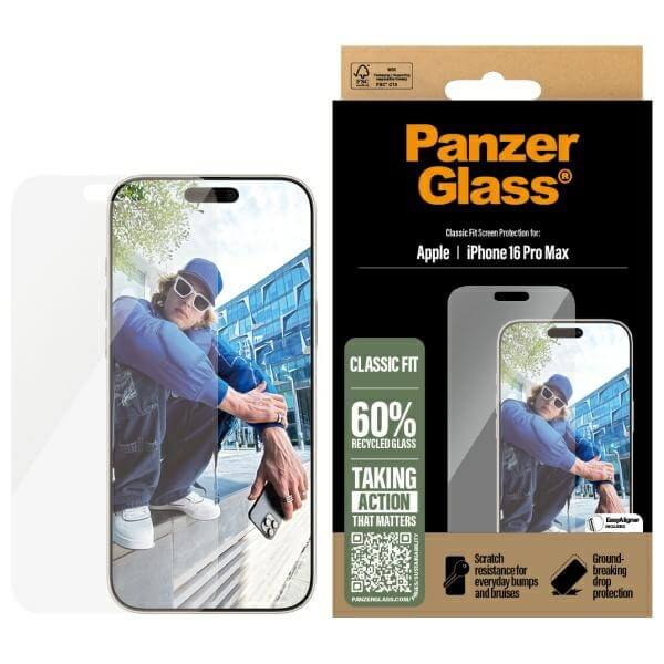 PanzerGlass iPhone 16 Pro Max Classic Fit Αντιχαρακτικό Γυαλί Οθόνης - Διάφανο