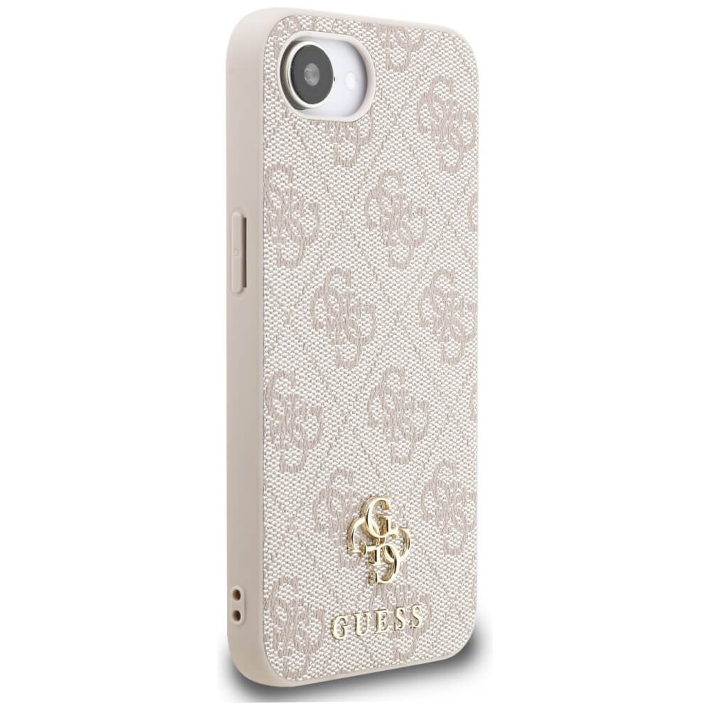 Guess iPhone 16e - 4G Small 4G and Classic - MagSafe Σκληρή Θήκη με Επένδυση από Οικολογικό Δέρμα - Pink - GUHMPSE4P4SM4MP