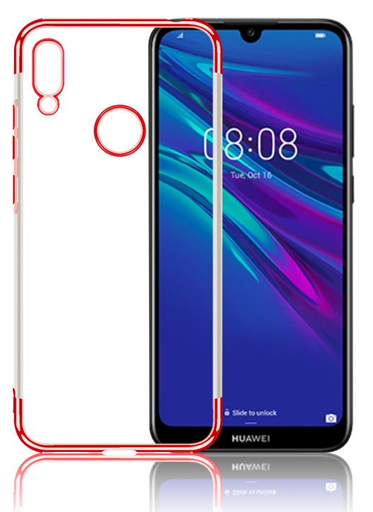 OEM Huawei Y6 2019 Electroplating Θήκη Σιλικόνης TPU - Red - Διάφανη