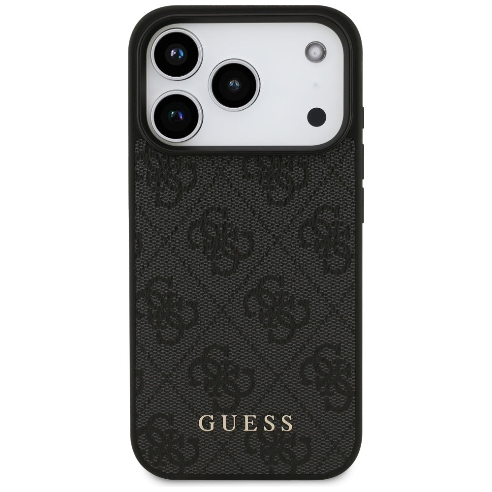 Guess iPhone 17 Pro - 4G Classic - Σκληρή Θήκη με Πλαίσιο Σιλικόνης και Επένδυση Συνθετικού Δέρματος - Black - GUHCP17LG4GFGR