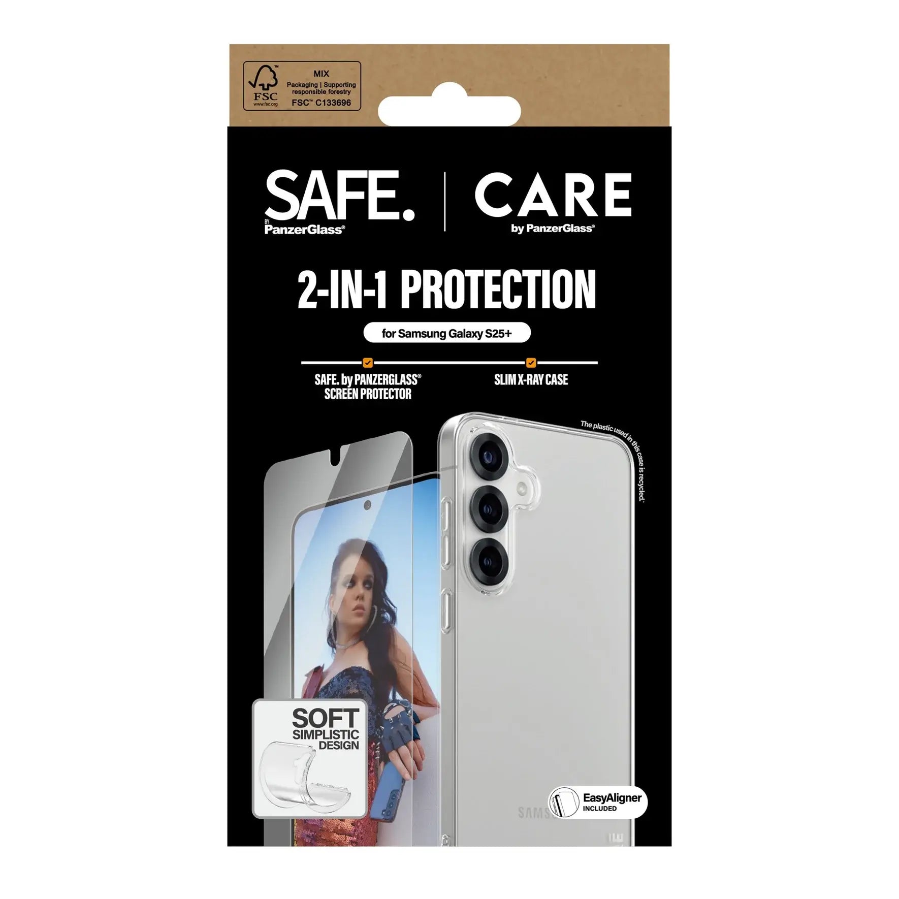 Care by PanzerGlass Samsung Galaxy S25 Plus - Fashion 2in1 Σετ με 1 Αντιχαρακτικό Γυαλί Οθόνης και 1 Θήκη Σιλικόνης - Clear