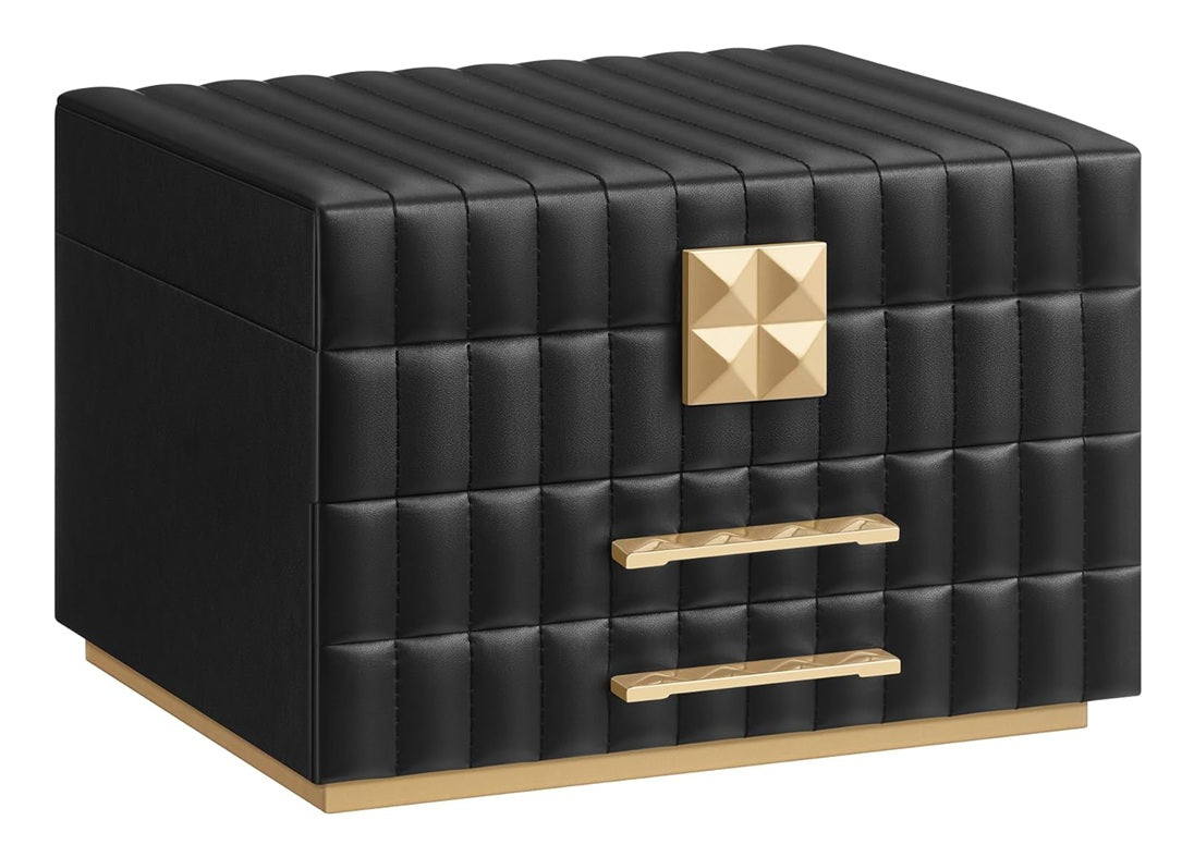 Songmics Κουτί Αποθήκευσης Κοσμημάτων με 3 Επίπεδα και Καθρέπτη - Ink Black - JBC183B01