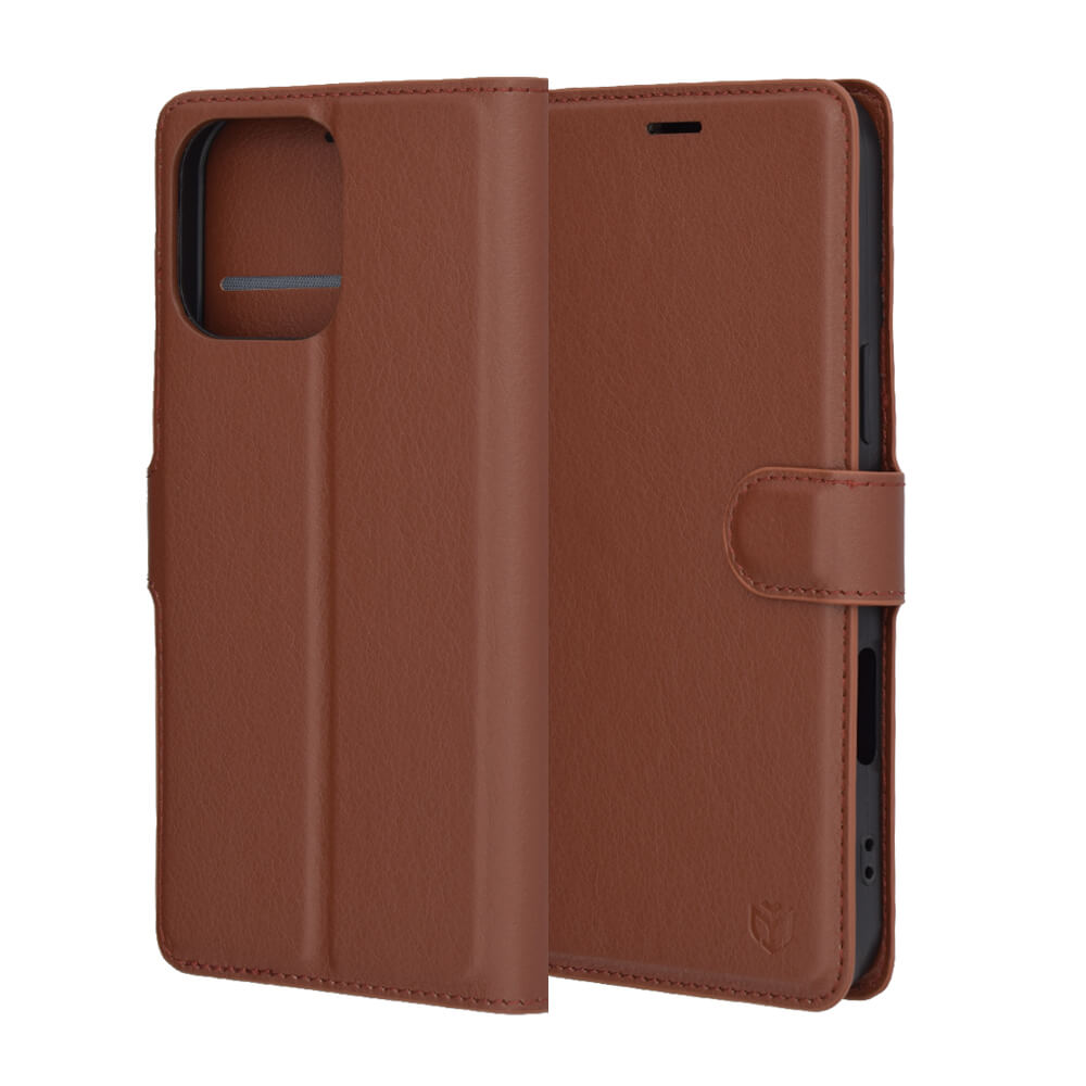 Techsuit iPhone 16 Pro Max - Leather Folio - Θήκη Πορτοφόλι από Δερματίνη με Stand - Brown