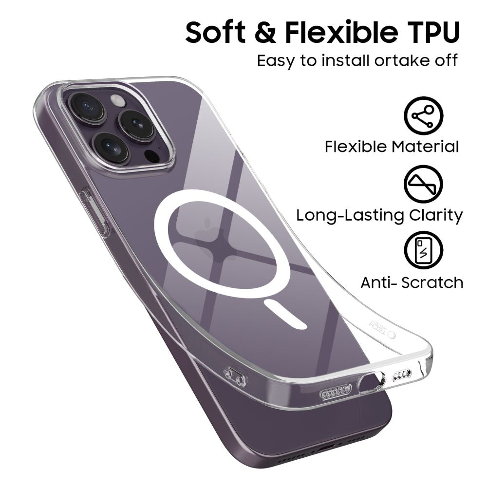 Tech-Protect iPhone 14 Pro Flexair Θήκη Σιλικόνης TPU με MagSafe - Διάφανη