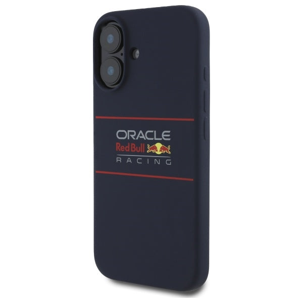 Red Bull iPhone 16 - Silicone Horizontal Logo - MagSafe Σκληρή Θήκη με Πλαίσιο Σιλικόνης - Navy - RBHMP16S24SIHSRV