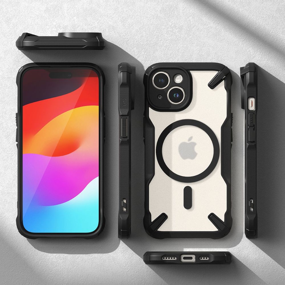 Ringke iPhone 15 Fusion X MagSafe Σκληρή Θήκη με Πλαίσιο Σιλικόνης και MagSafe - Matte Black - Ημιδιάφανη