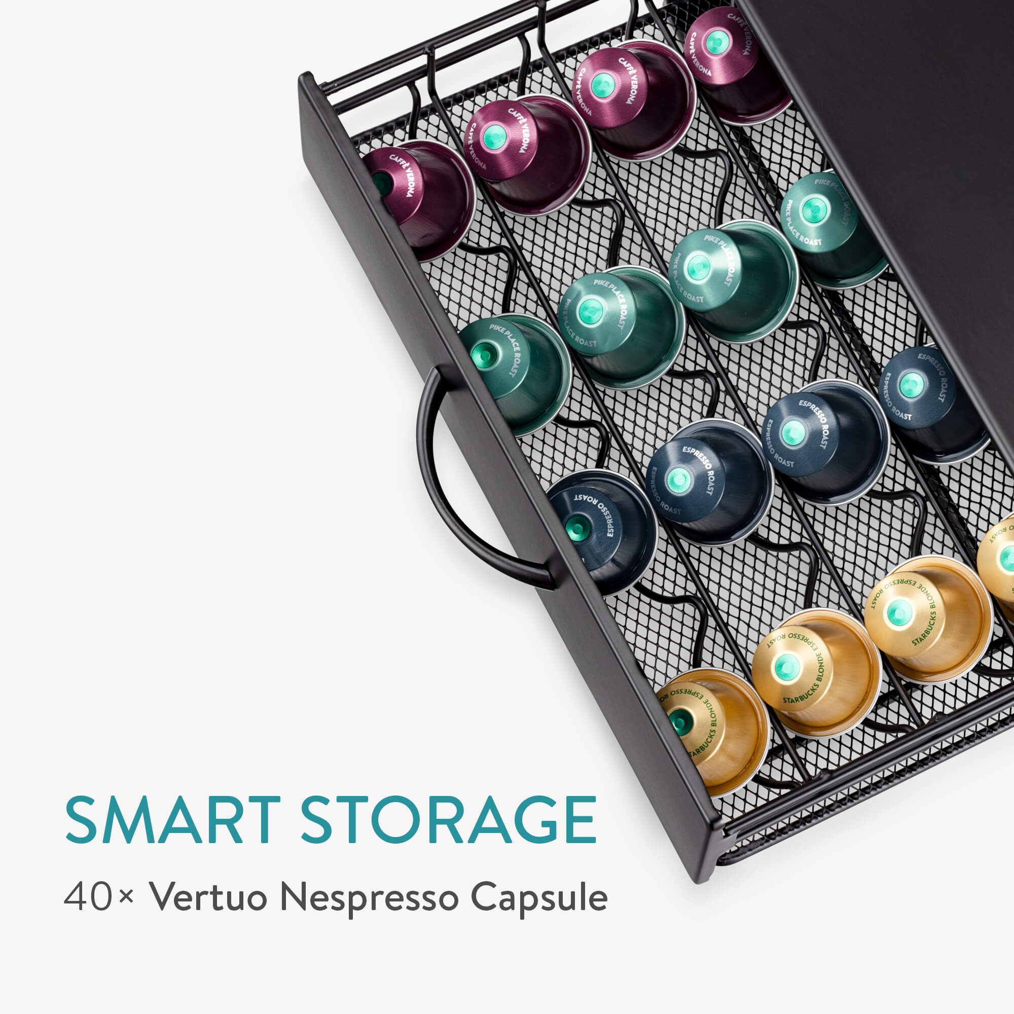 Navaris Συρτάρι για Κάψουλες Nespresso Vertuo / Βάση για Καφετιέρα - Black - 57478.01