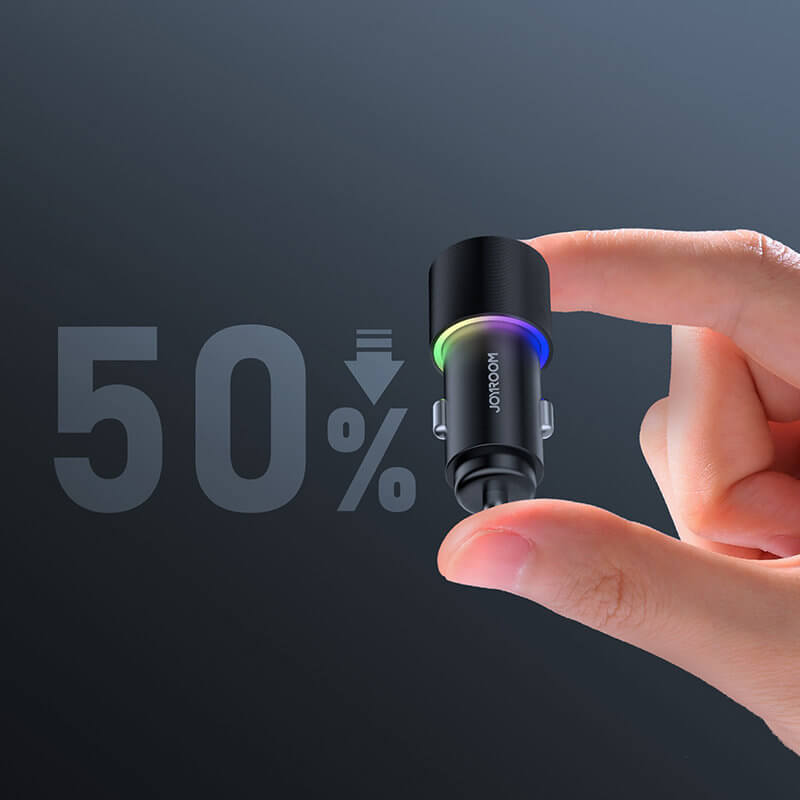 Joyroom JR-CL10 Car Charger Φόρτιση Κινητών στο Αυτοκίνητο με 2 Θύρες USB και Και Καλώδιο 3in1 Micro USB / Lightning / Type-C 1.2m - 24W - Black