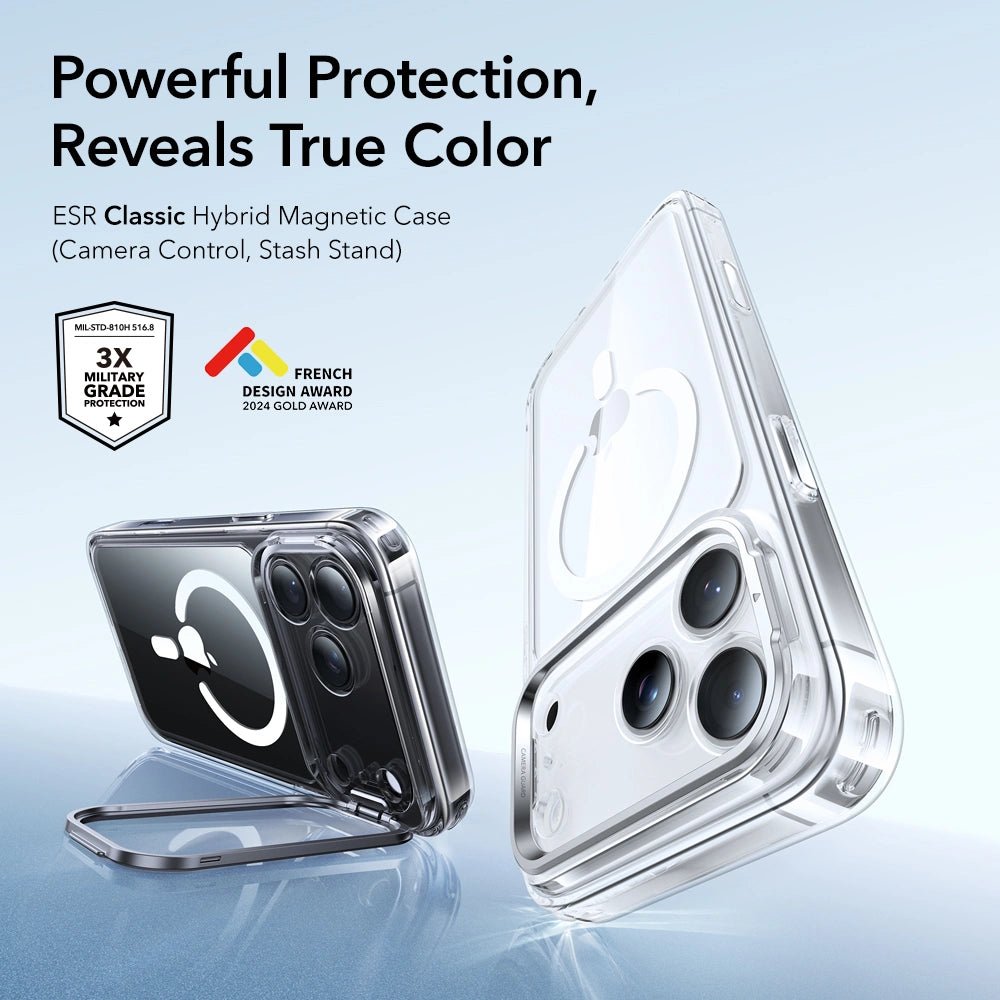 ESR iPhone 17 Pro Max - Classic Hybrid Kickstand MagSafe - Σκληρή Θήκη με Πλαίσιο Σιλικόνης και MagSafe - Διάφανη