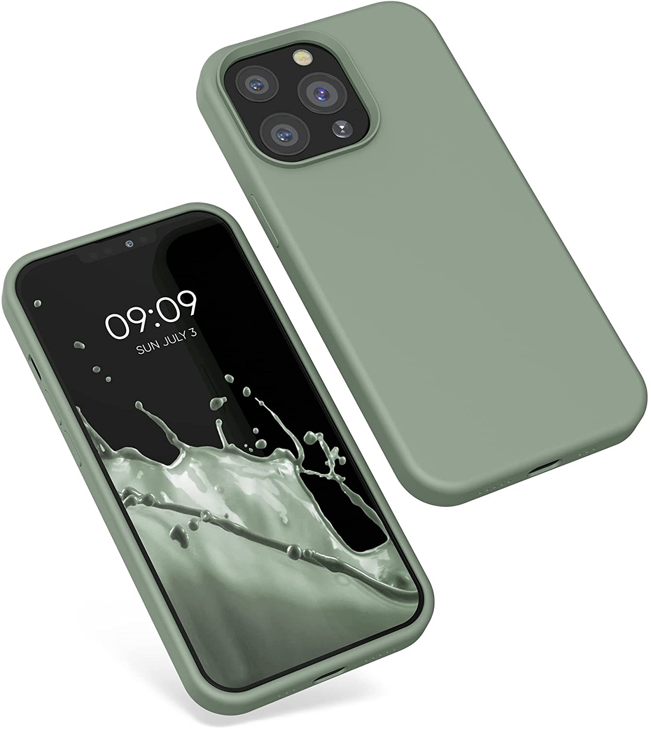 KW iPhone 13 Pro Θήκη Σιλικόνης Rubberized TPU - Grey Green - 55880.172