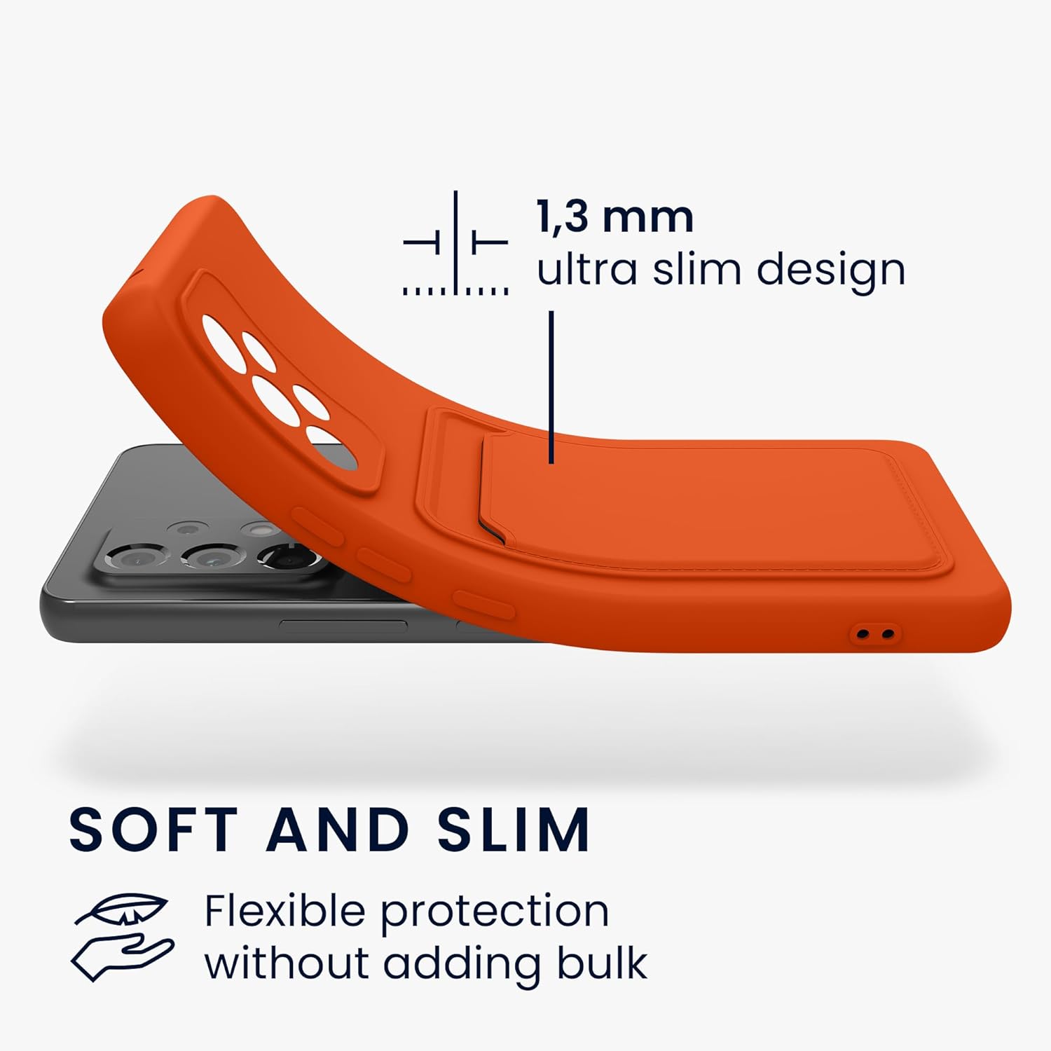 KW Samsung Galaxy A53 5G Θήκη Σιλικόνης TPU με Υποδοχή για Κάρτα - Orange