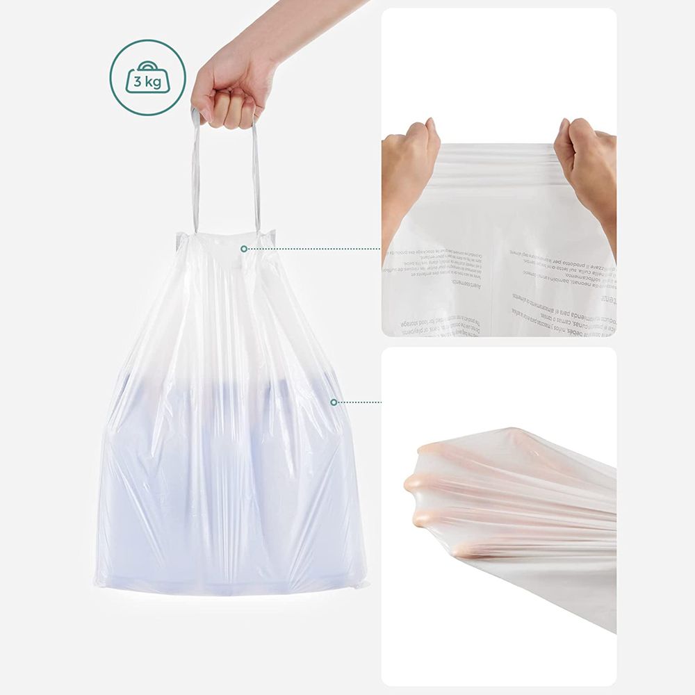 Songmics Σακούλες Απορριμμάτων - 8L - 90 Τεμάχια - White - KRB008A02