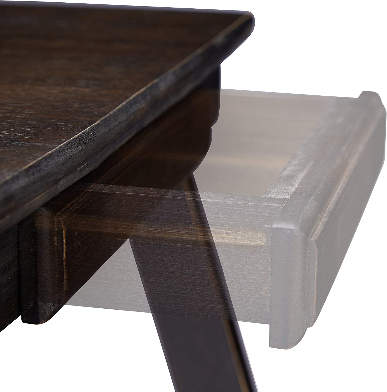 Relaxdays Bamboo Τραπεζάκι Κρεβατιού με Ρυθμιζόμενο Ύψος για Φορητό Υπολογιστή με Βάση για Ποτήρι - Dark Brown - 4052025232436