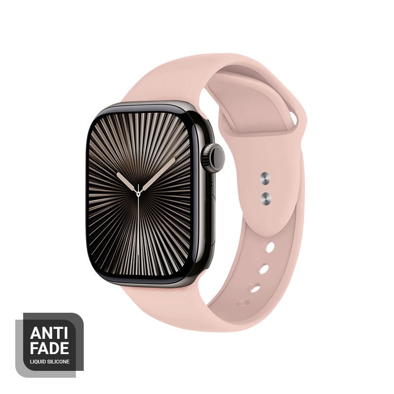 Crong Λουράκι Apple Watch 4/5/6/7/8/9/10/11 - SE (1/2/3) - ULTRA (1/2/3) - 44/45/46/49mm Σιλικόνης - Liquid Strap - Sand Pink