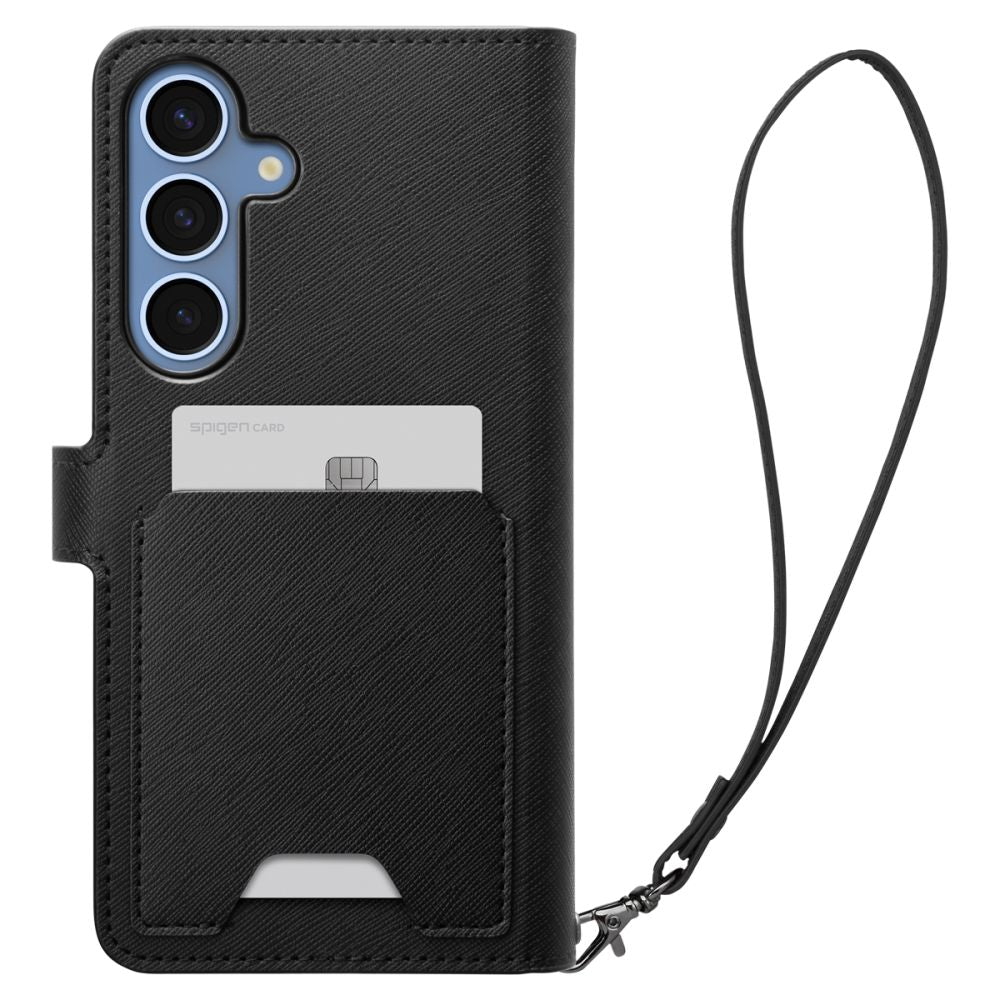 Spigen Samsung Galaxy S25 Plus Wallet S Θήκη Πορτοφόλι από Δερματίνη - Black