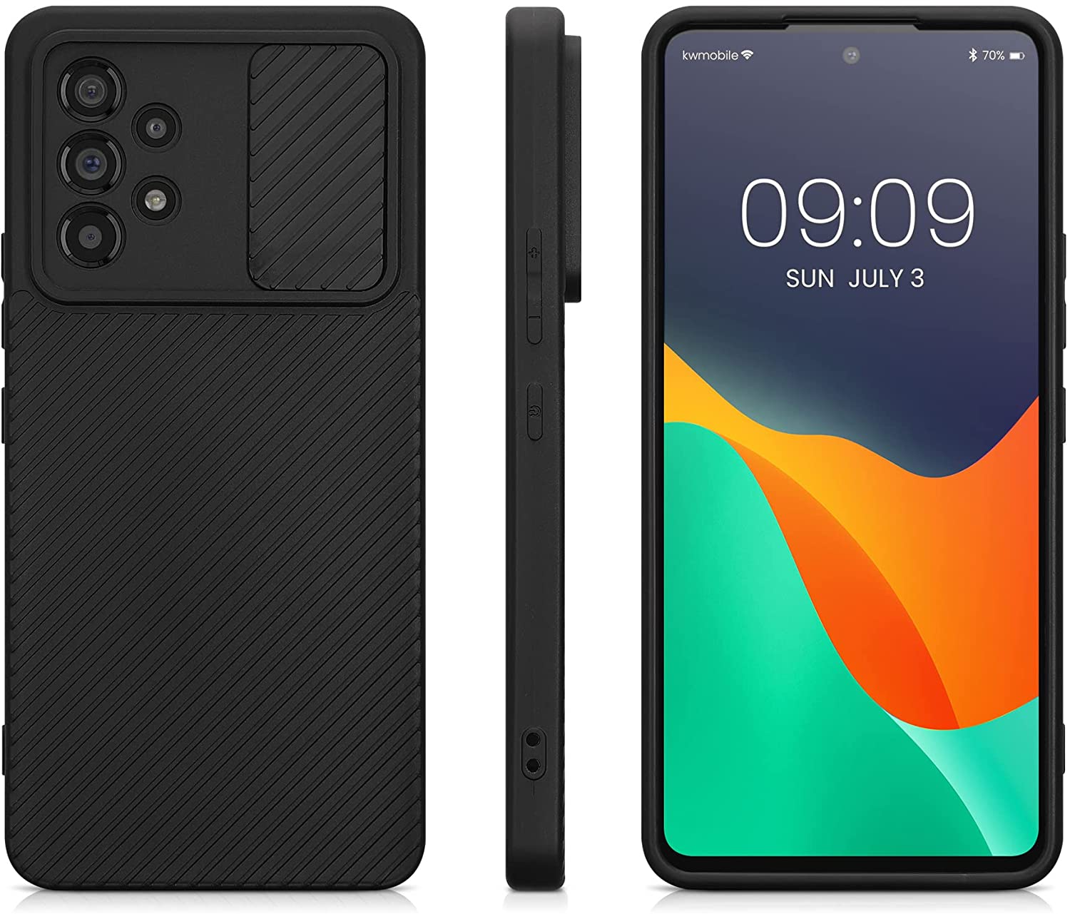 KW Samsung Galaxy A53 5G Θήκη Σιλικόνης με Κάλυμμα για την Κάμερα - Black - 58239.01