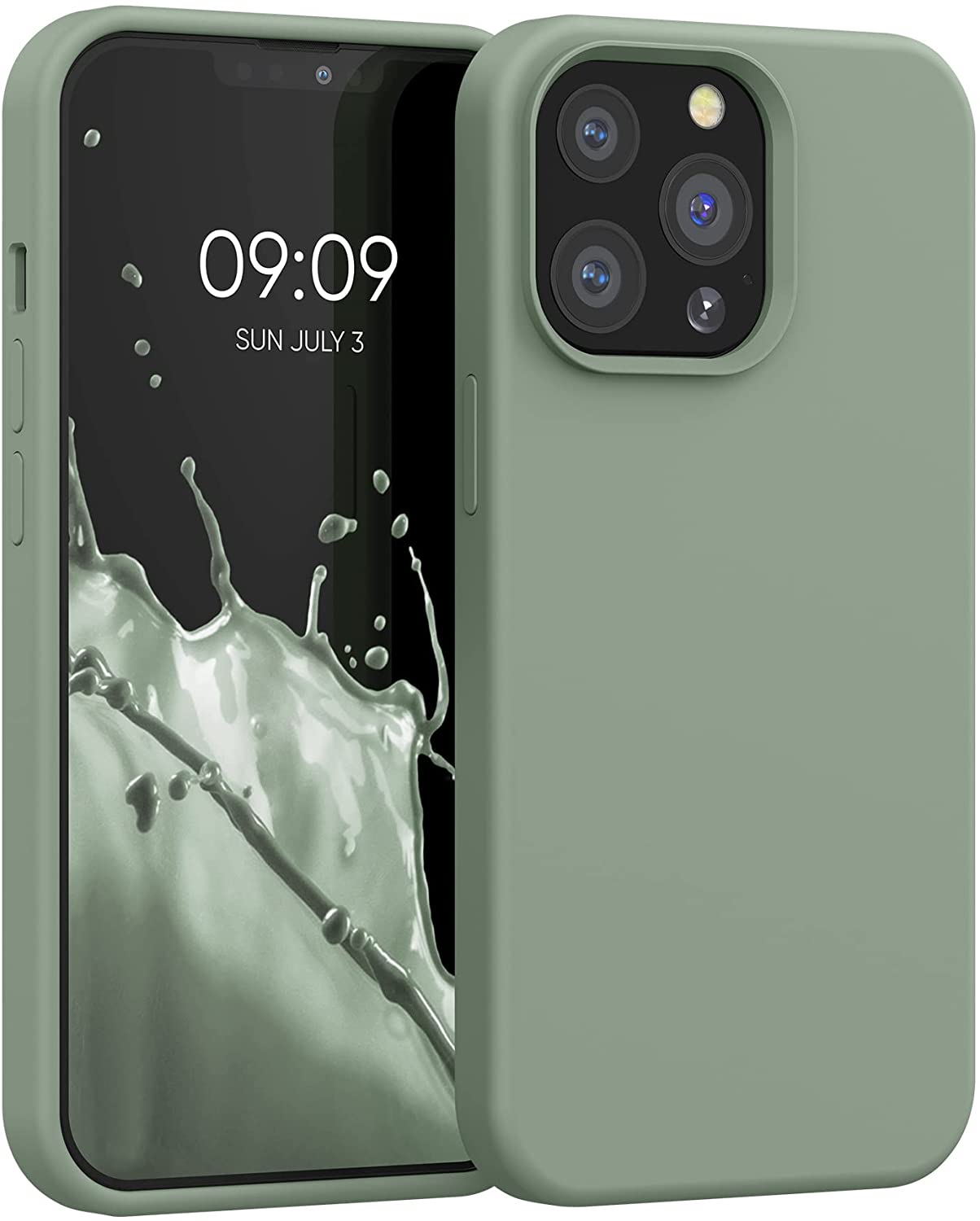 KW iPhone 13 Pro Θήκη Σιλικόνης Rubberized TPU - Grey Green - 55880.172