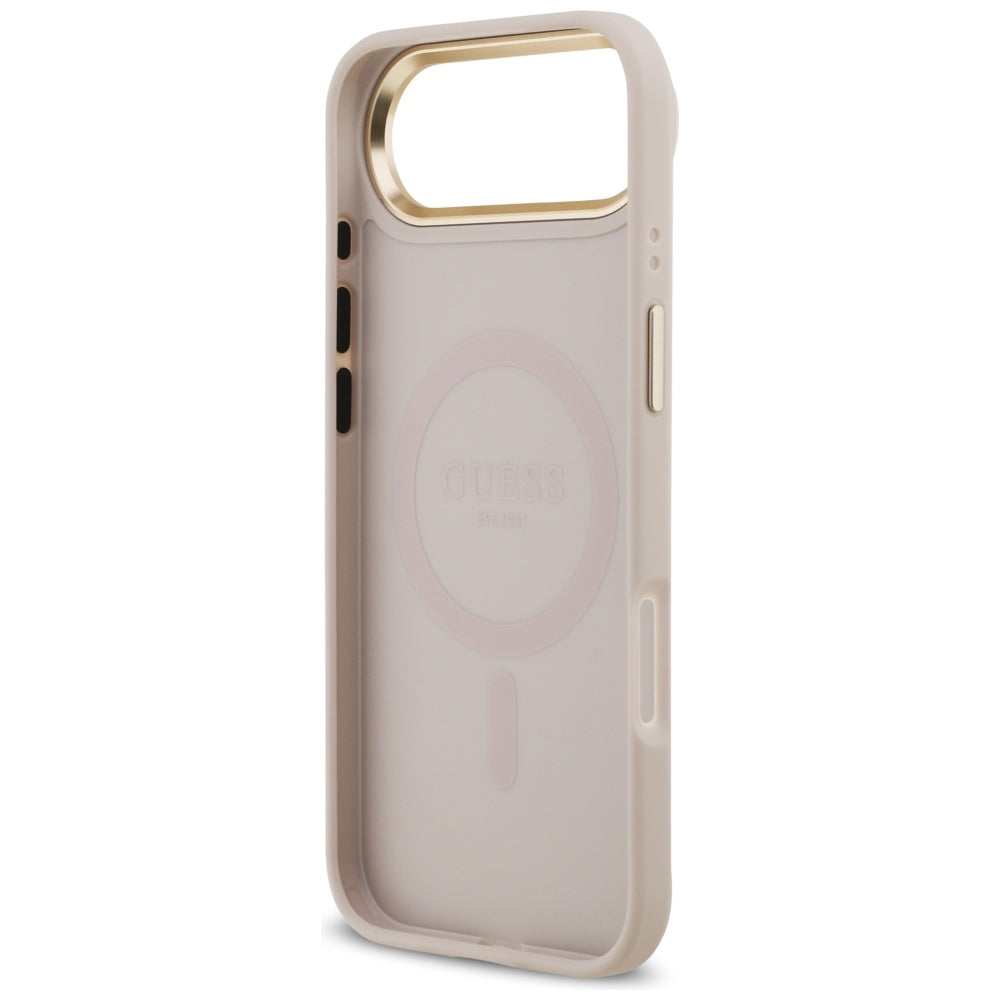 Guess iPhone Air - 4G PU Classic Logo MagSafe - Σκληρή Θήκη με Πλαίσιο Σιλικόνης και Επένδυση Οικολογικού Δέρματος - Pink - GUHMP17MP4MSEGCP
