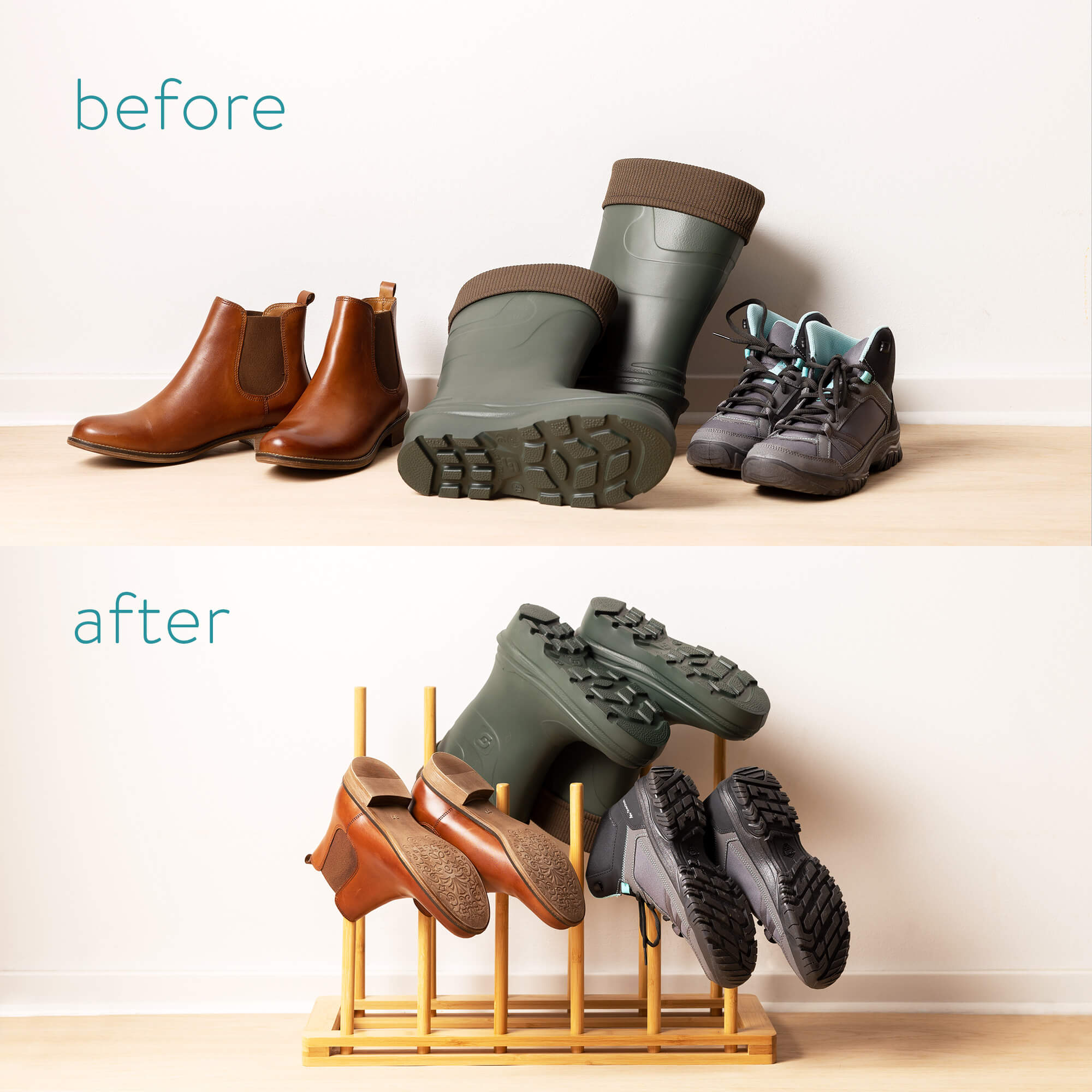 Navaris Ξύλινη Βάση Στήριξης για Παπούτσια - Light Brown - 56090.01