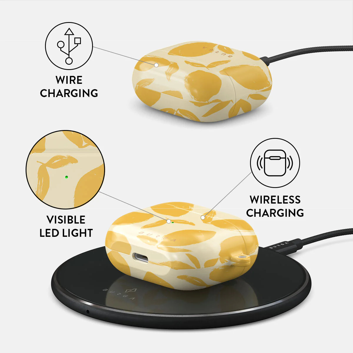 Burga AirPods 3 Σκληρή Θήκη - Lemon Tart