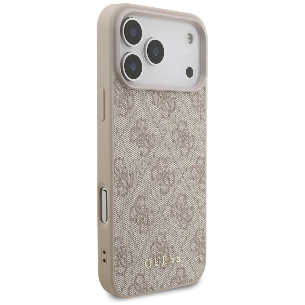 Guess iPhone 17 Pro Max - 4G Classic - Σκληρή Θήκη με Πλαίσιο Σιλικόνης και Επένδυση Συνθετικού Δέρματος - Pink - GUHCP17XG4GFPI