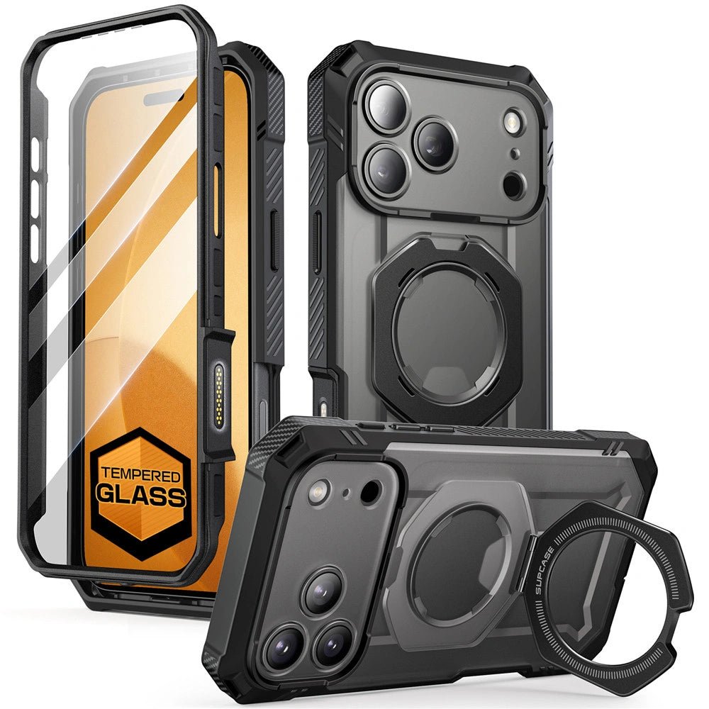 Supcase iPhone 17 Pro - UB Grip Pro Mag - Σκληρή Θήκη με Προστασία Οθόνης και MagSafe / Stand - Black