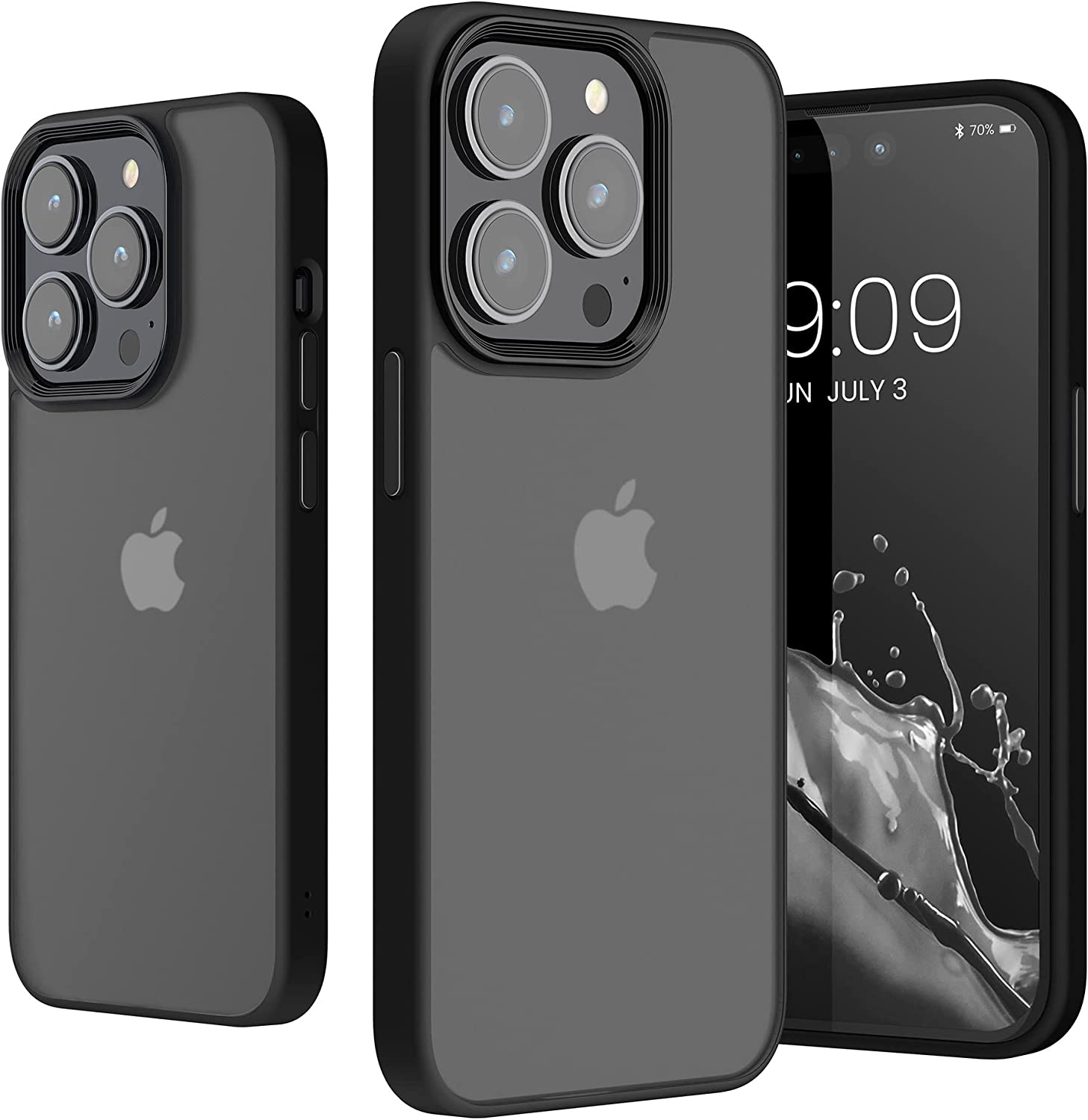 KW iPhone 14 Pro Max Σκληρή Θήκη με Πλαίσιο Σιλικόνης - Black / Matte Διάφανη - 59092.01
