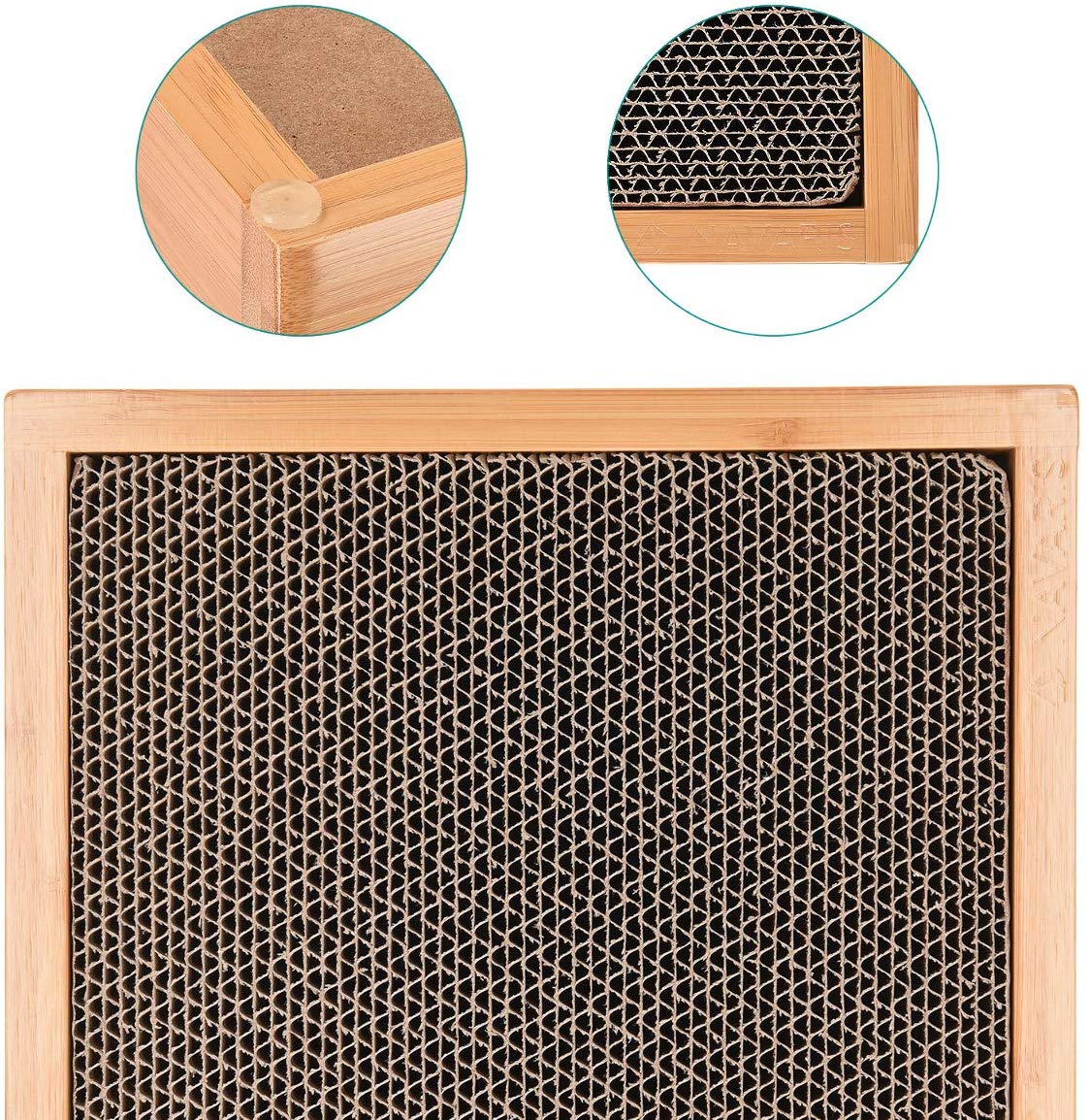 Navaris Cat Scratching Board - Ονυχοδρόμιο για Γάτες - XXL - 44 x 25 x 4 cm - Bamboo - 46752.05