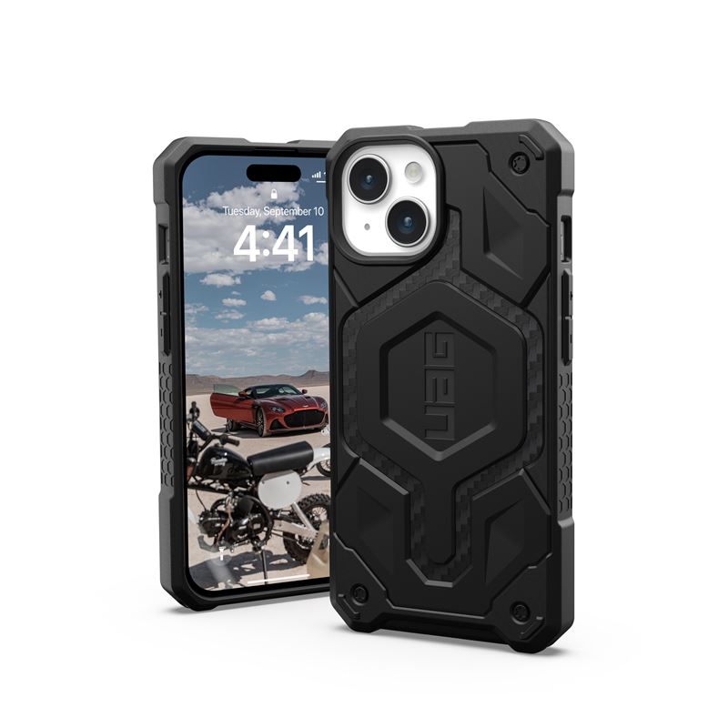 UAG iPhone 15 Monarch Pro Series Σκληρή Θήκη με MagSafe - Carbon Fiber