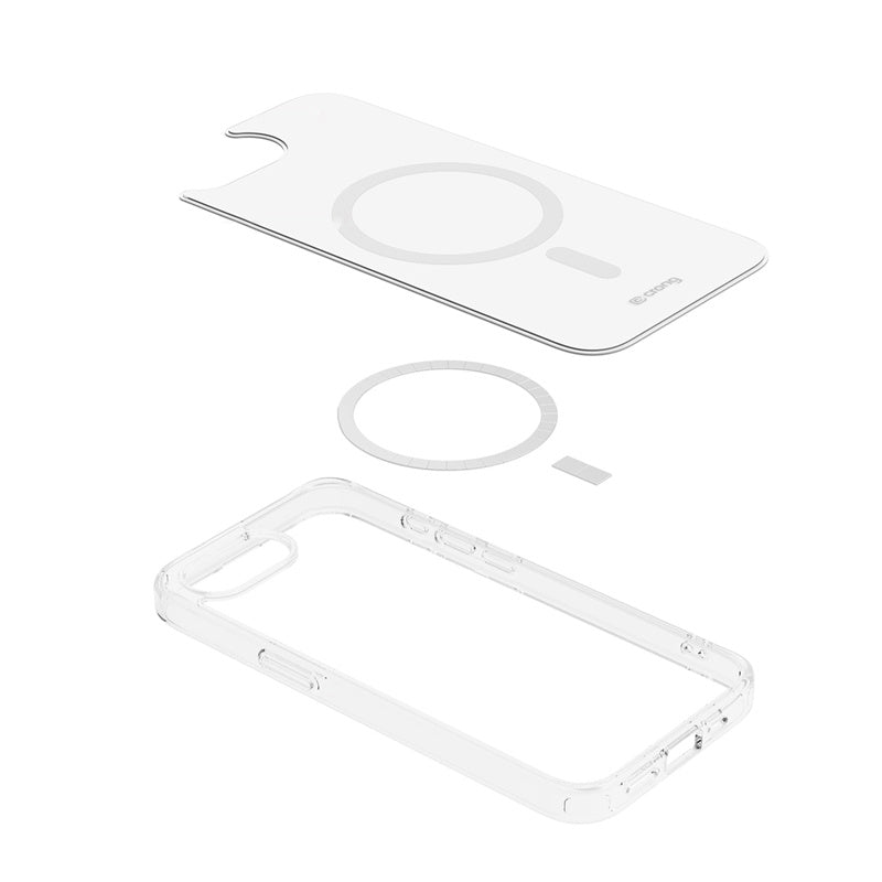 Crong iPhone 16e Clear Mag Cover - Σκληρή Θήκη με Πλαίσιο Σιλικόνης και MagSafe - Clear