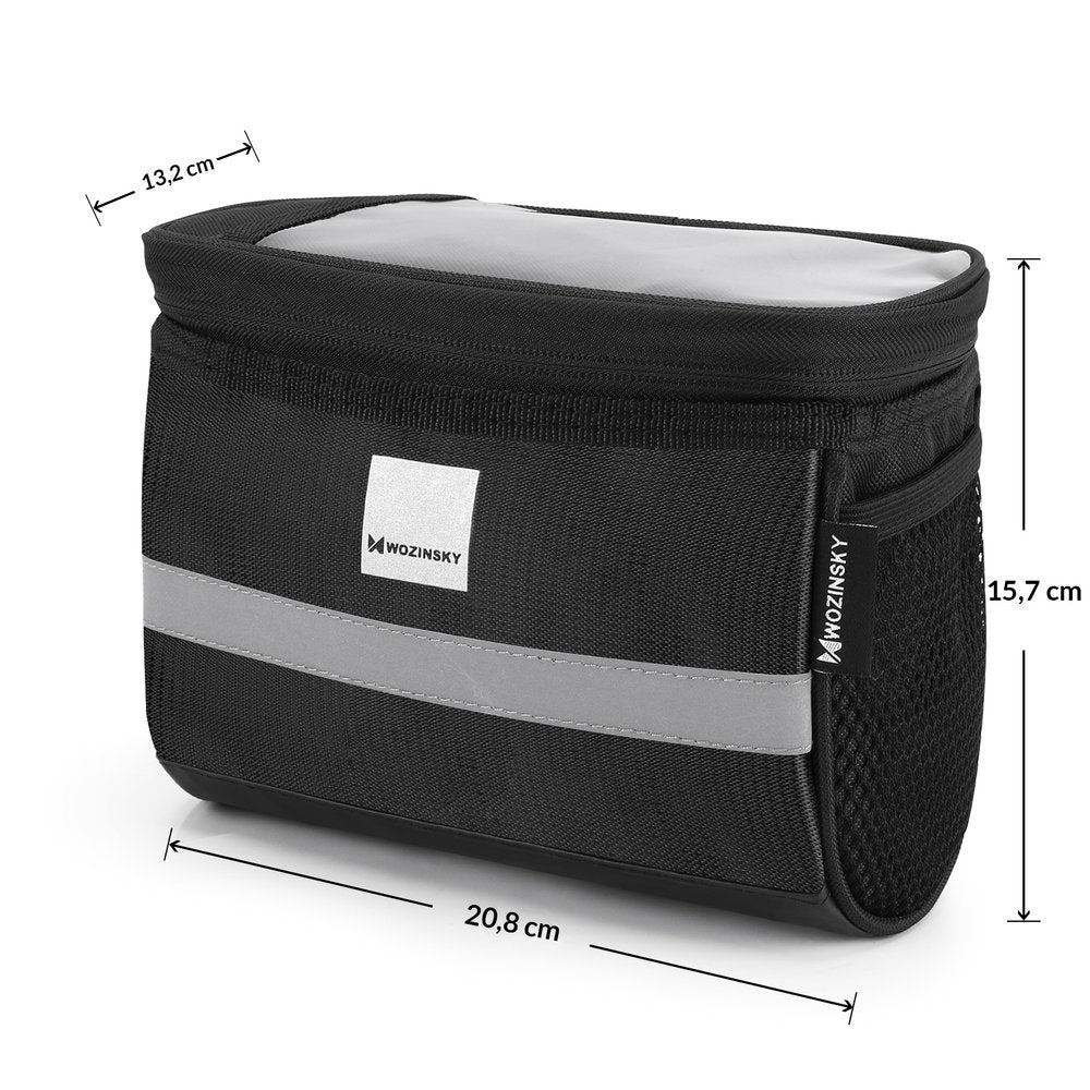 Wozinsky Bicycle Handlebar Bag - Universal Τσάντα Αποθήκευσης για Τιμόνι Ποδηλάτου 2L - Black - WBB12BK
