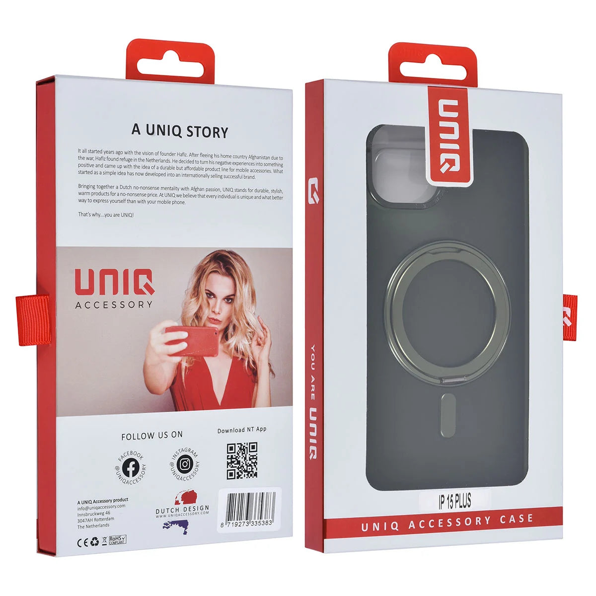 Tuniq iPhone 15 Plus / 14 Plus - Σκληρή MagSafe Θήκη με Περιστρεφόμενο Δαχτυλίδι Συγκράτησης - Πράσινο