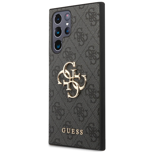 Guess Samsung Galaxy S24 Ultra - 4G Big Metal Logo Θήκη με Επένδυση Συνθετικού Δέρματος - Black - GUHCS24L4GMGGR
