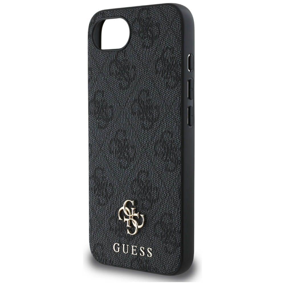 Guess iPhone 16e - 4G Small 4G and Classic - MagSafe Σκληρή Θήκη με Επένδυση από Οικολογικό Δέρμα - Black - GUHMPSE4P4SM4MK