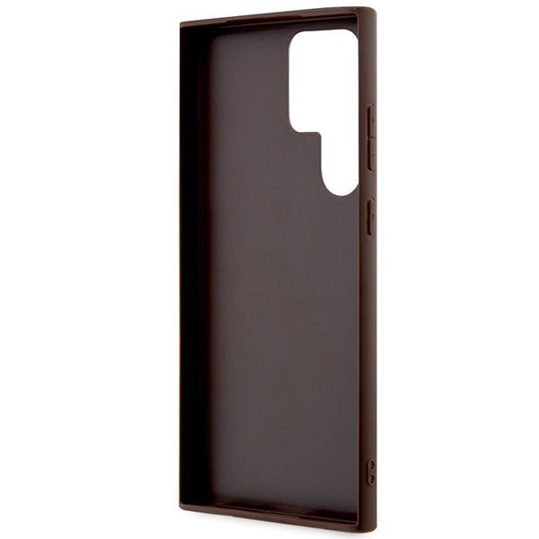 Guess Samsung Galaxy S24 Ultra - 4G Big Metal Logo Θήκη με Επένδυση Συνθετικού Δέρματος - Brown - GUHCS24L4GMGBR