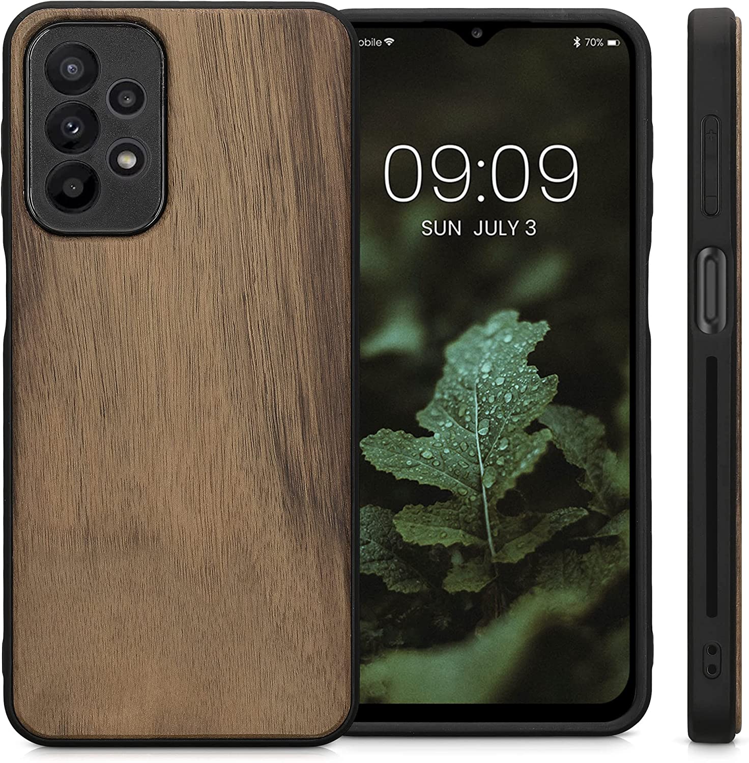 KW Samsung Galaxy A23 5G Θήκη από Φυσικό Ξύλο - Dark Brown - 57994.18