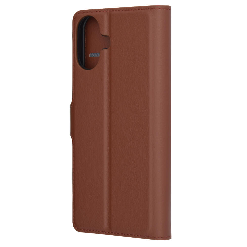 Techsuit iPhone 16 - Leather Folio - Θήκη Πορτοφόλι από Δερματίνη με Stand - Brown