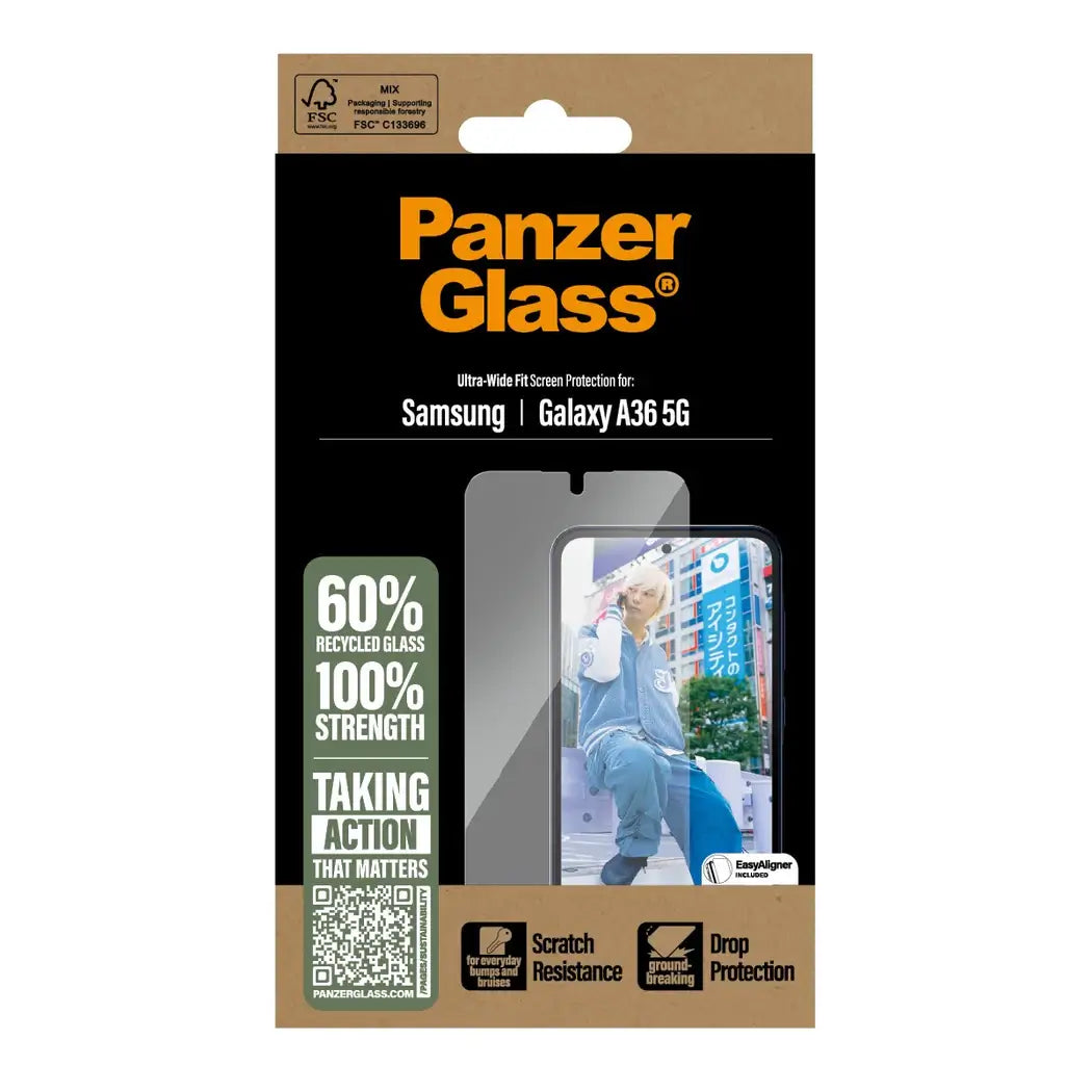 PanzerGlass Samsung Galaxy A36 5G - Ultra-Wide Fit Case Friendly Full Screen Αντιχαρακτικό Γυαλί Οθόνης - Διάφανο