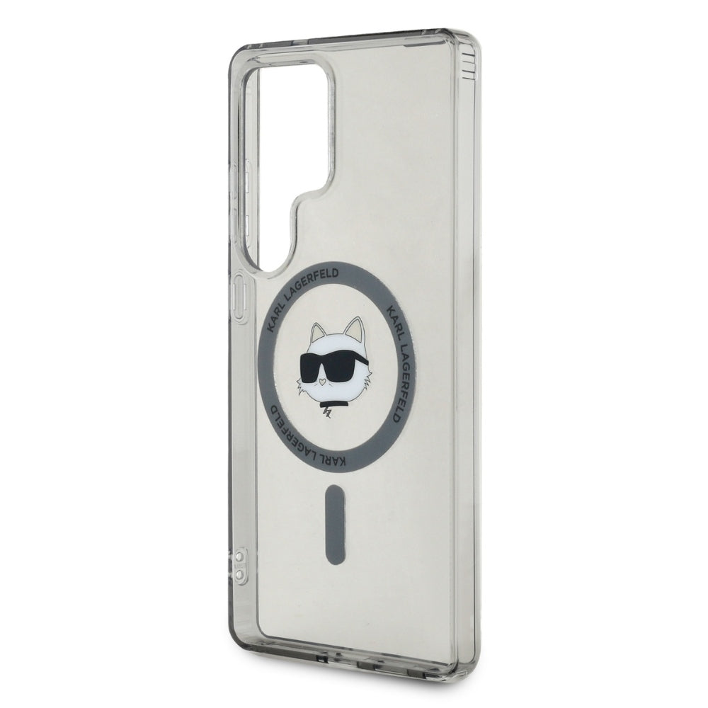Karl Lagerfeld Samsung Galaxy S25 Ultra - Button Choupette Head Printed Logo - MagSafe Σκληρή Θήκη με Πλαίσιο Σιλικόνης - Black - KLHMS25LHLSCHK
