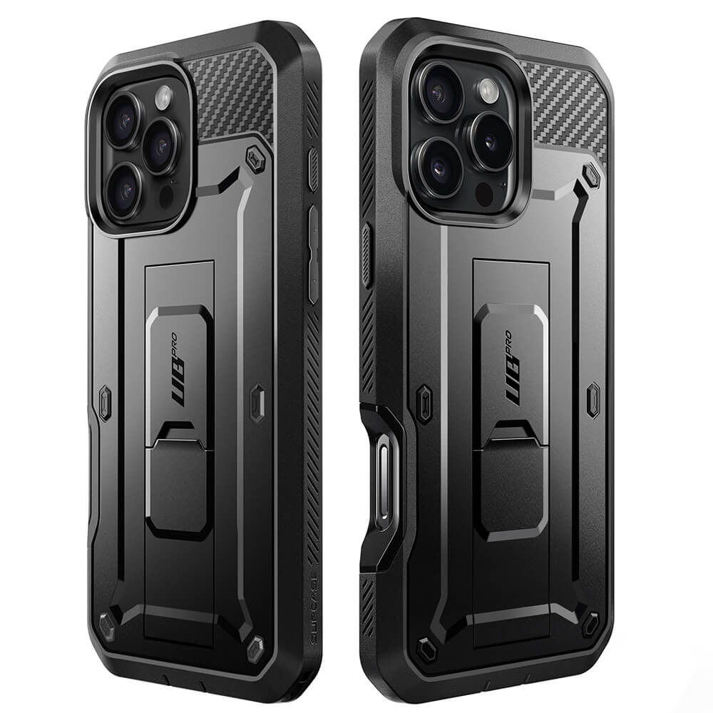 Supcase iPhone 16 Pro Unicorn Beetle Pro Σκληρή Θήκη με Προστασία Οθόνης και Stand - Black