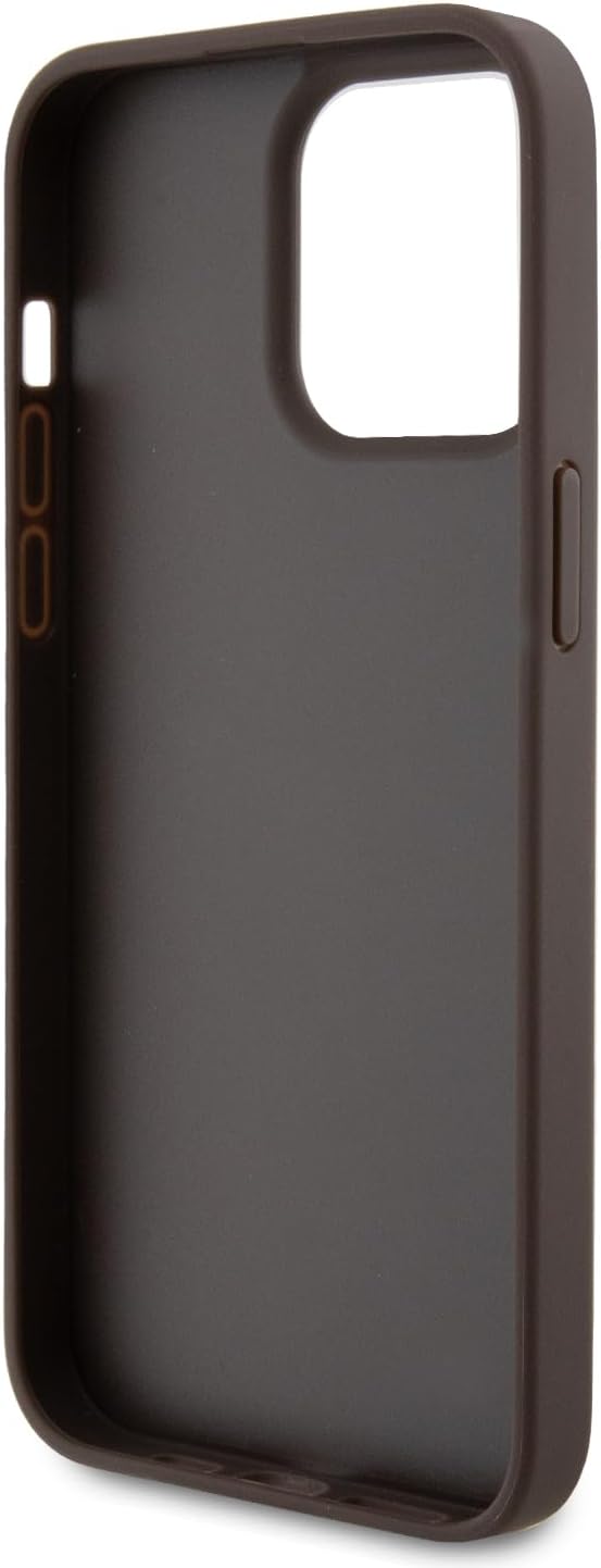 Guess iPhone 15 Pro Max - Crossbody 4G Metal Logo Θήκη με Επένδυση Συνθετικού Δέρματος και Λουράκι - Brown - GUHCP15XP4TDSCPW