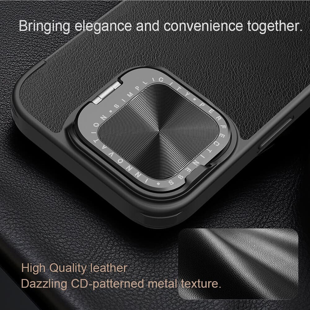 Nillkin iPhone 16 Qin Prop Leather Θήκη Βιβλίο με Κάλυμμα για την Κάμερα - Black