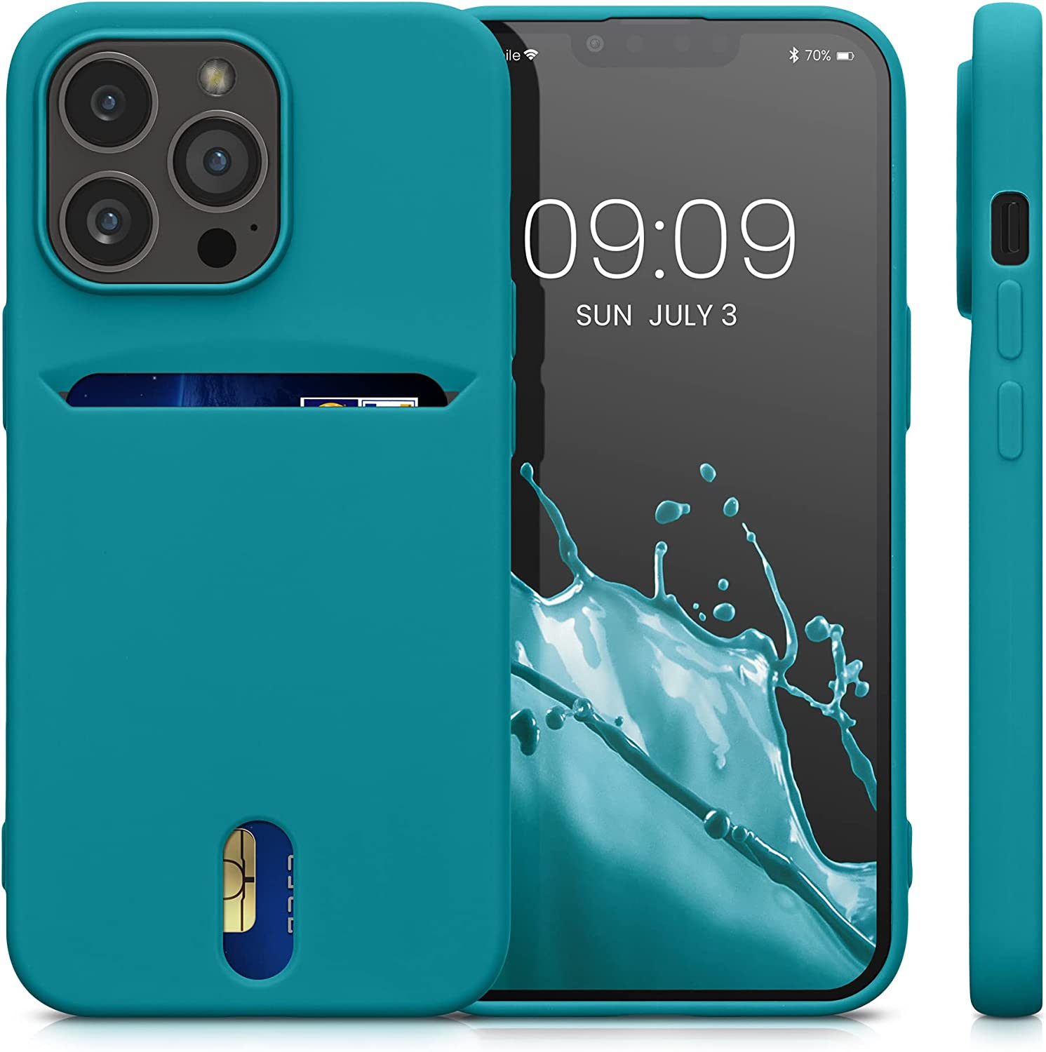 KW iPhone 13 Pro Θήκη Σιλικόνης TPU - Petrol Matte - 57749.57