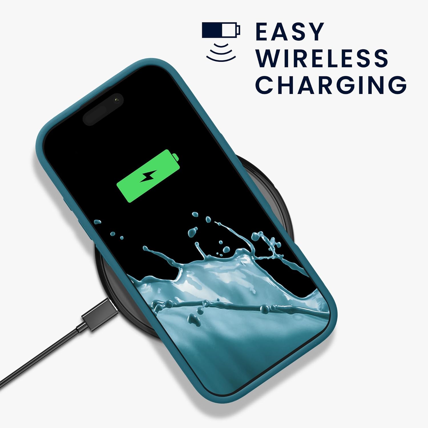 KW iPhone 16 Pro Θήκη Σιλικόνης Rubberized TPU - Matte Petrol