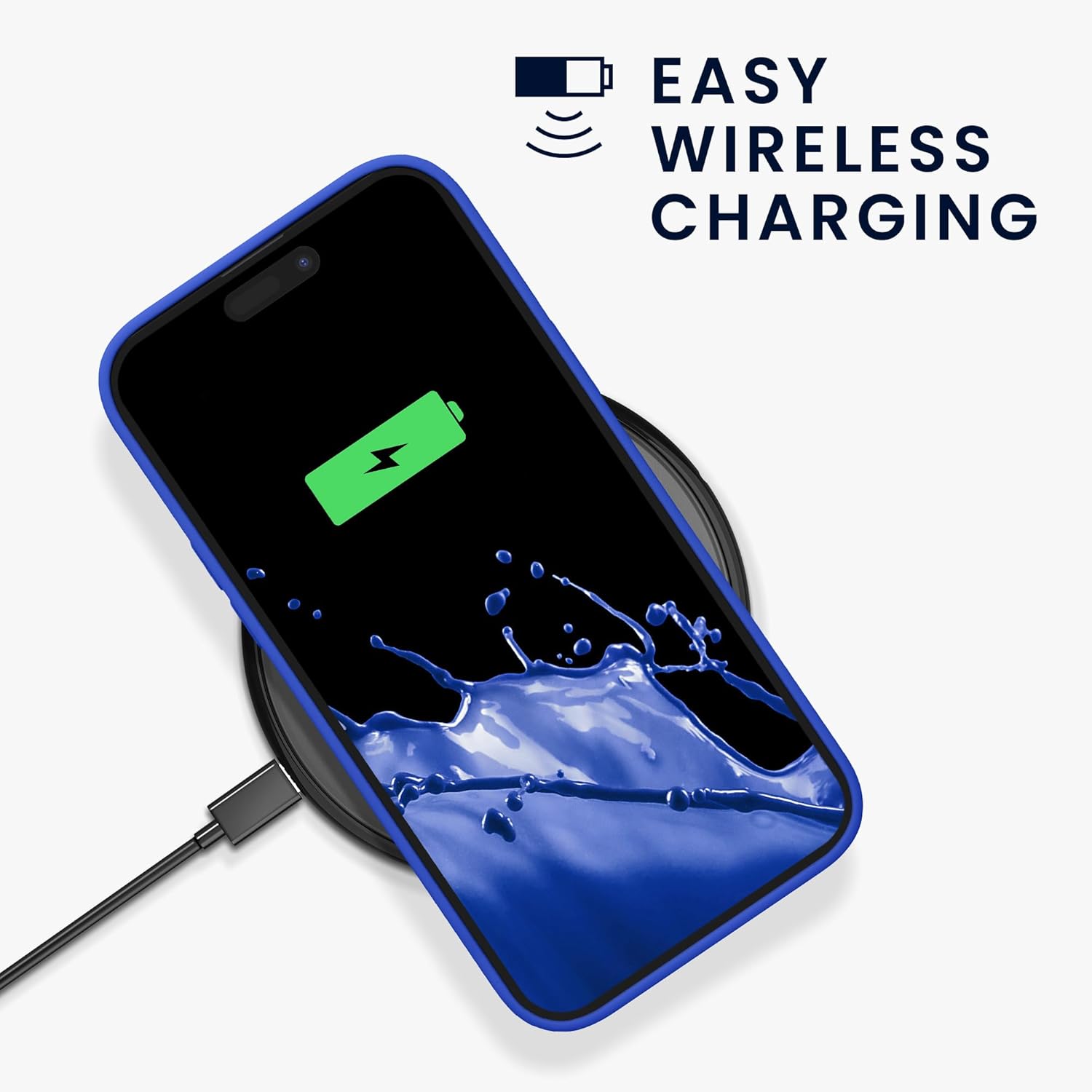 KW iPhone 15 Plus Θήκη Σιλικόνης Rubberized TPU - Baltic Blue