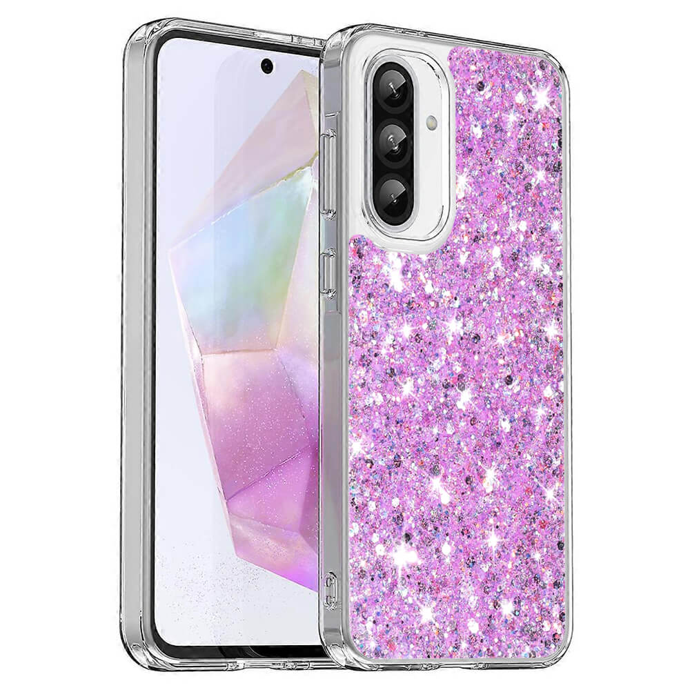 Techsuit Samsung Galaxy A36 5G / A56 5G - Sparkly Glitter - Σκληρή Θήκη με Πλαίσιο Σιλικόνης - Magenta
